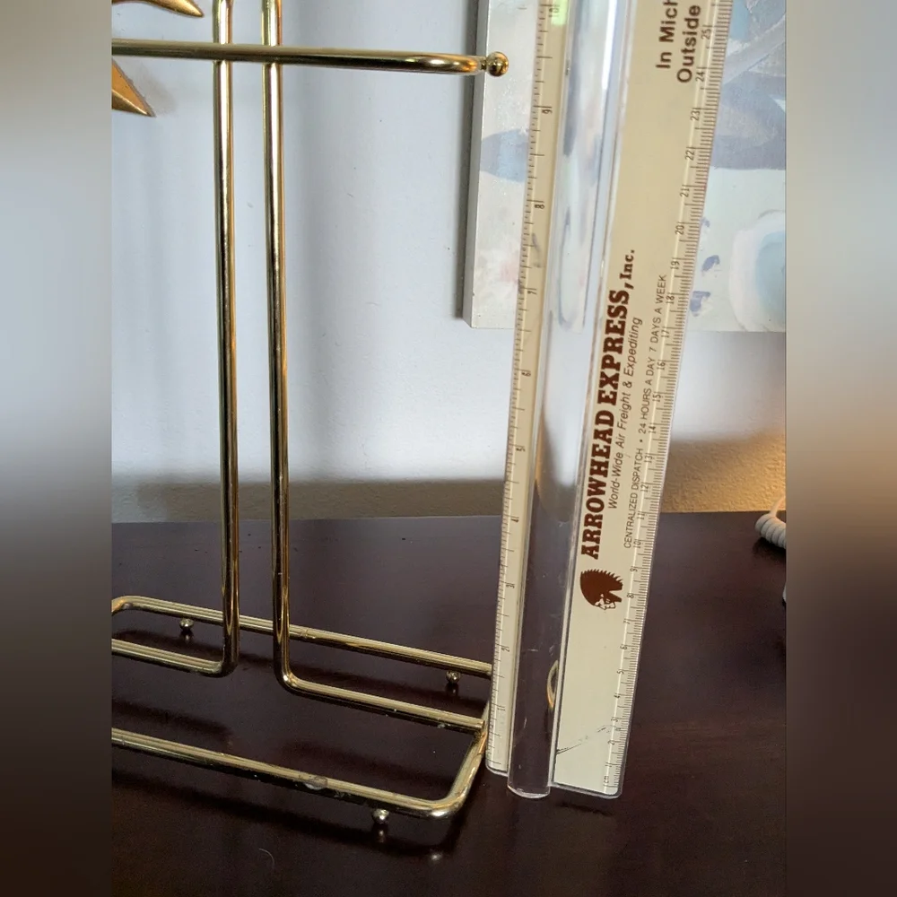 Brass Bath Accessory Tea Towel Counter Top Rack Holder 10